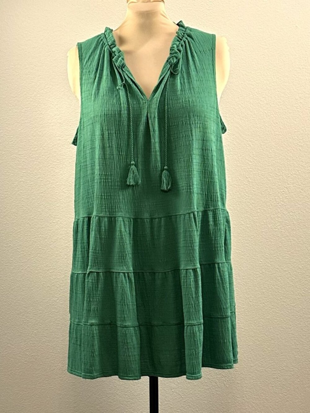 Max Studio Green Tiered Dress
